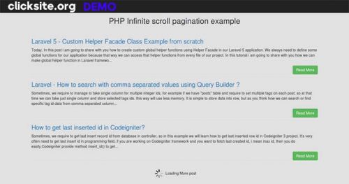 ایجاد اسکرول بی نهایت در Php